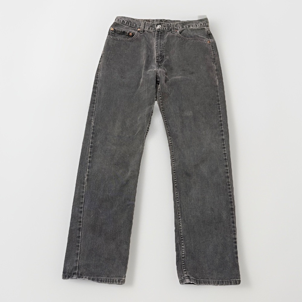 Vintage Levis 505 Black Denim Jeans Mens Straight Leg 32x30 Made In Mexico